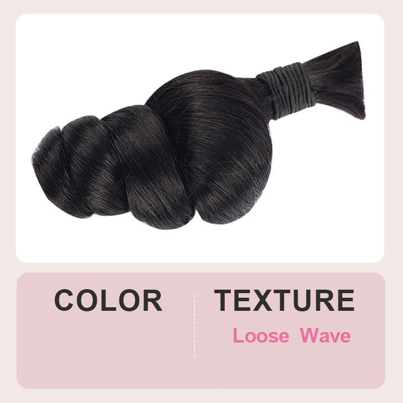 DonorsHair 100% Human Hair Natural All Textures Bulk Hair For Braiding Bundles No Weft Braiding Hair Extension