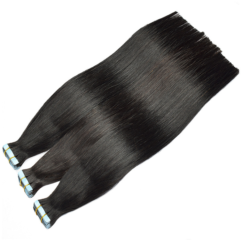Donors Hair 16"-30" Tape in Black Hair Extensions Human Hair, Remy Tape in Hair Extensions Tape in Human Hair 50g 20pcs