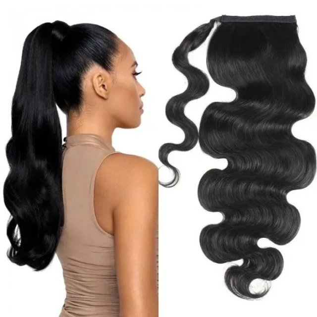 Donor Hairs All Textures Ponytail Extensions Natural Black Ponytail Clip in for Women 100%human hair