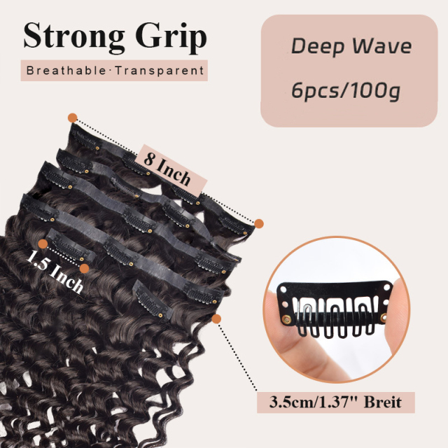 Donors Hair Seamless Clip-In All Textures Human Hair Extensions 7Pcs/Set