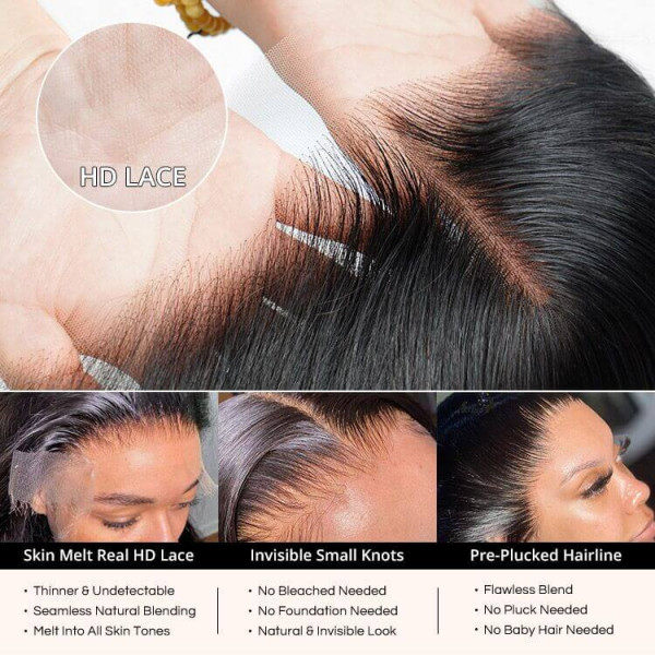 Donors Natural colour Raw Hair All Wigs 5*5 HD / Transparent Full Lace Closure Wig 100%humhair hair 300%Density