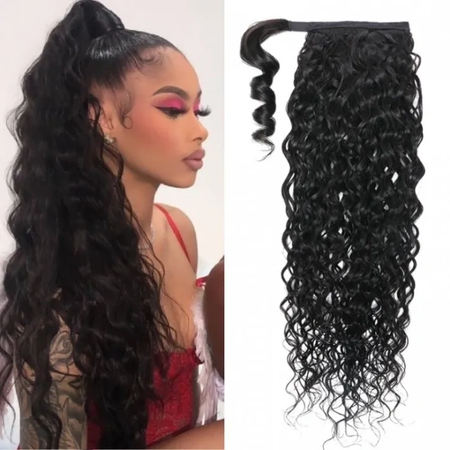 Donor Hairs All Textures Ponytail Extensions Natural Black Ponytail Clip in for Women 100%human hair
