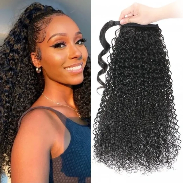 Donor Hairs All Textures Ponytail Extensions Natural Black Ponytail Clip in for Women 100%human hair