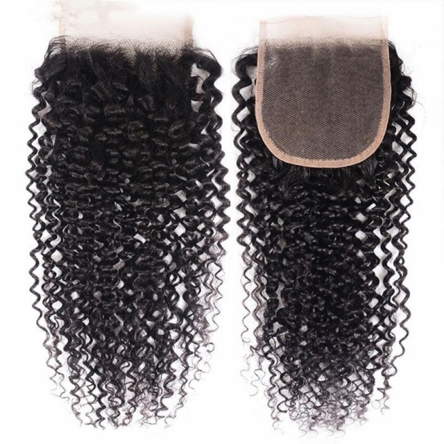 Donors Hair Mink Jerry Curly 5*5 Transparent Lace Closure 100% Human Hair