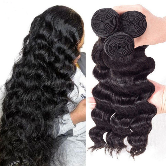 Donors Hair Natural colour Mink Loose Deep Wave 3 Bundles Deal Hair 100% Human Hair 