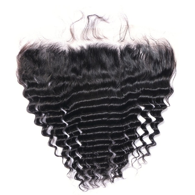 Donors Hair Mink Deep Wave 13*4 Transparent Lace Closure 100% Human Hair