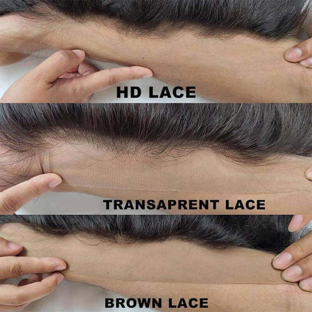 Donors Hair Raw Cambodian Wavy 5x5 Transparent / HD Lace Closure 100% Human Hair Baby Hair