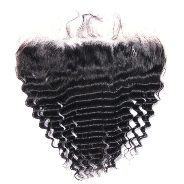 Donors Hair Mink Deep Wave 13*6 Transparent Lace Closure 100% Human Hair