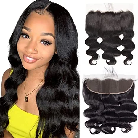 Donors Hair Mink Body Wave 13*6 Transparent Lace Closure 100% Human Hair