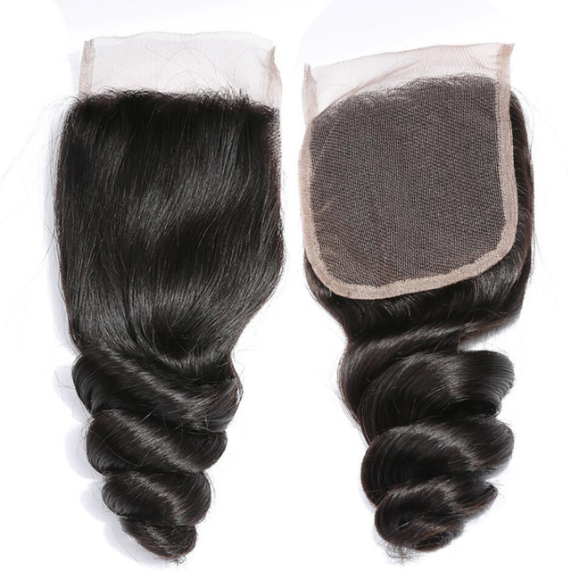 Donors Hair Mink Loose Wave 5x5 Transparent Lace Closure 100% Human Hair