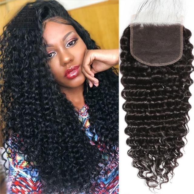 Donors Hair Mink Deep Wave 5x5 Transparent Lace Closure 100% Human Hair