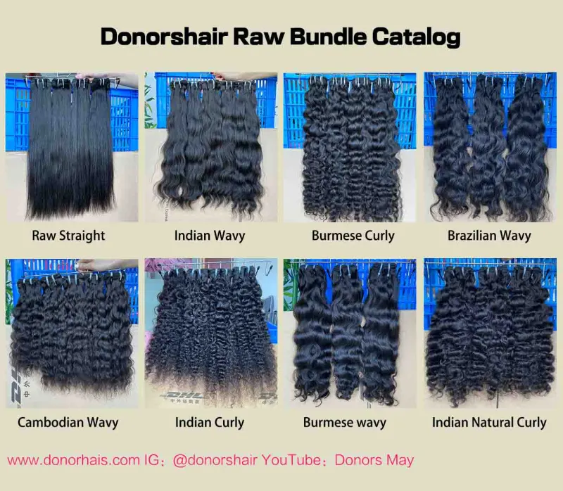 Donors Hair Raw Burmese Curly 4x4 HD / Transparent Lace Closure 100% Human Hair Baby Hair