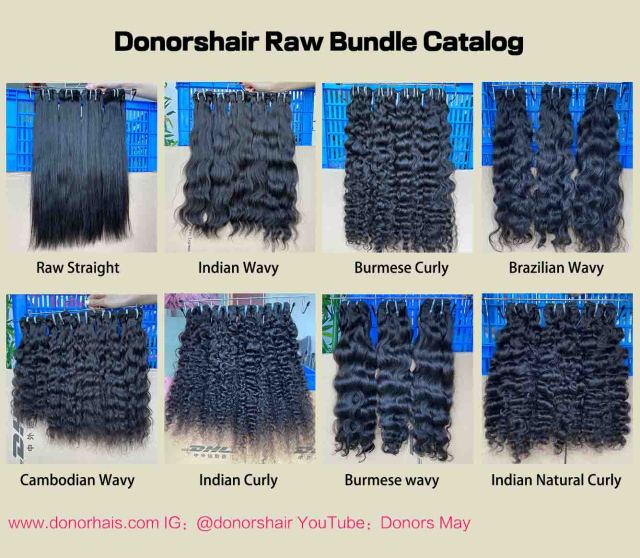 Donors Hair Raw Straight 3 Bundles with & 4x4 HD Lace Closure