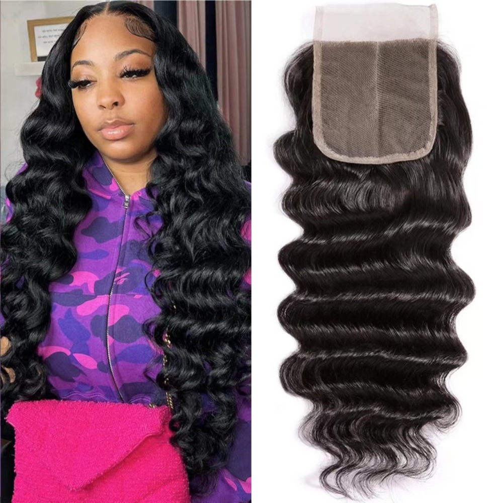 Donors Hair Mink Loose Deep 4*4 HD Lace Closure 100% Human Hair