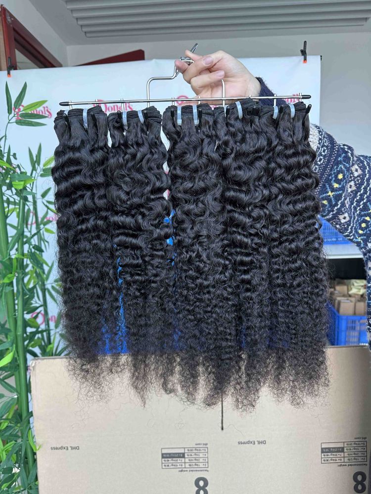 Donors Hair Raw Indian Curly 13x4 Transparent Lace Frontal 100% Human Hair Baby Hair