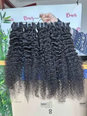 Donors Hair Raw Indian Curly 4x4 Transparent / HD Lace Closure 100% Human Hair Baby Hair