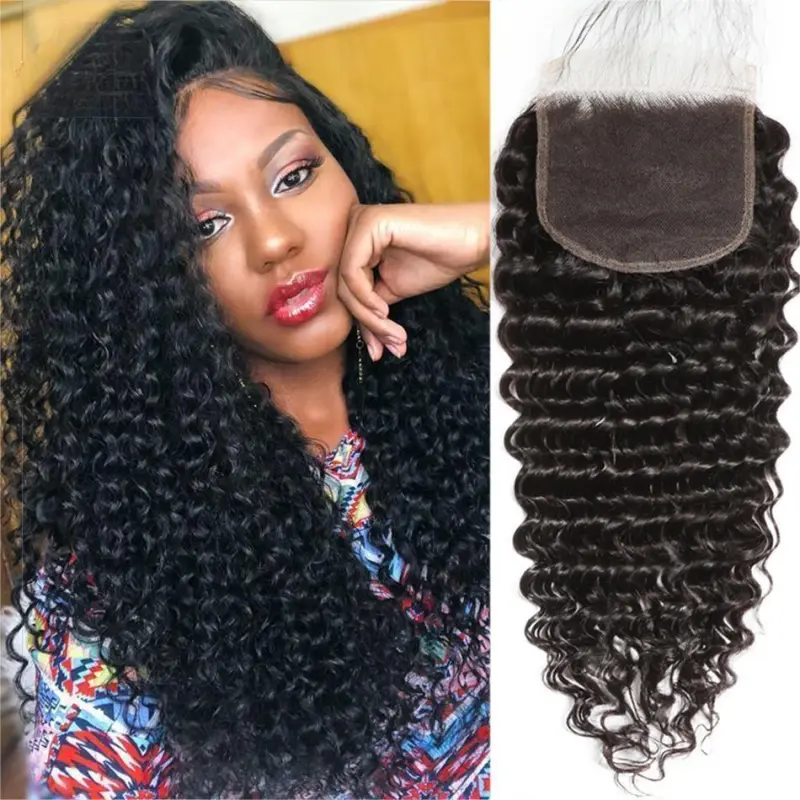 Donors Hair Mink Deep Wave 5*5 HD Lace Closure 100% Human Hair
