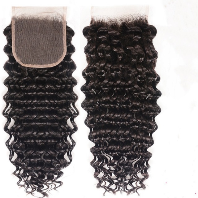 Donors Hair Mink Deep Wave 5x5 Transparent Lace Closure 100% Human Hair