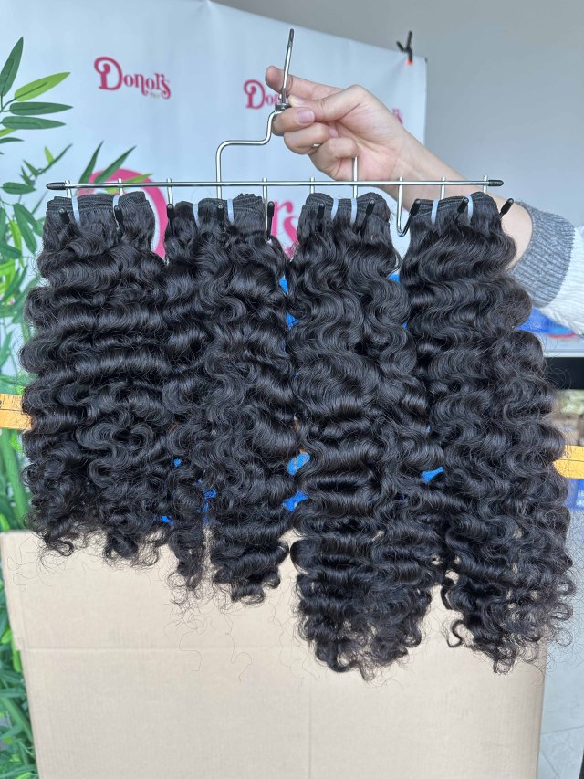 Donors Hair Raw Indian Natural Curly 4 Bundles Dale 100% Human Hair Natural Colour