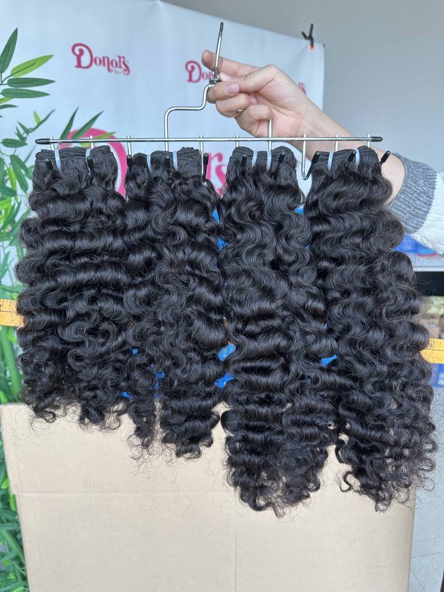 Donors Hair Natural colour Raw Hair Indian Natural Curly Bundle Hair 100% Human Hair