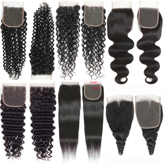 Donors Hair Mink Water Wave 5x5 Transparent Lace Closure 100% Human Hair