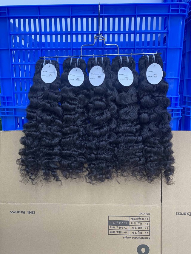 Donors Hair Natural colour Raw Hair Burmese Curly  Bundle Hair Weave100% Human Hair