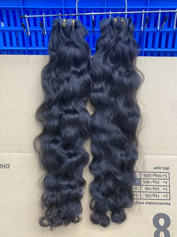 Donors Hair Seamless Clip-In Raw Burmese Wavy Human Hair Extensions 6Pcs/Set