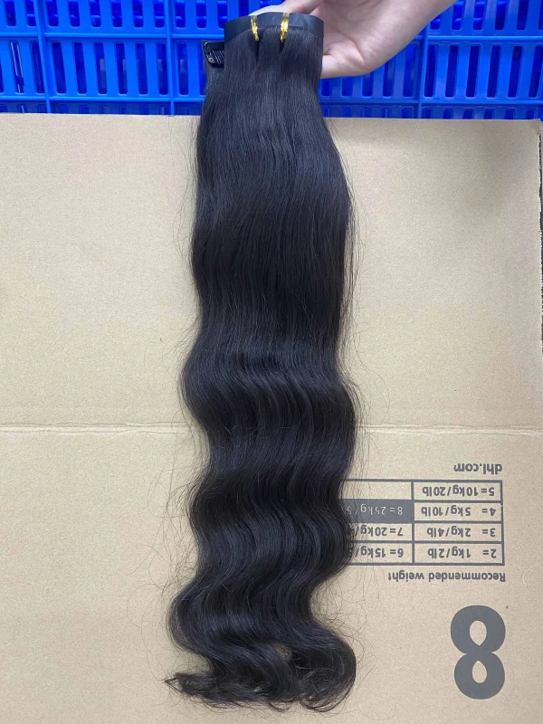 Donors Hair Seamless Clip-In Raw Indian Wavy Human Hair Extensions 6Pcs/Set