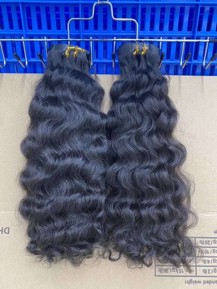 Donors Hair Seamless Clip-In Raw Burmese Curly Human Hair Extensions 6Pcs/Set
