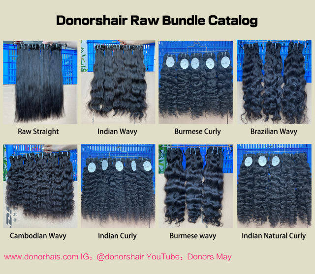 Donors Unprocessed 100% Raw Hair Weaves 9 Bundles Deal