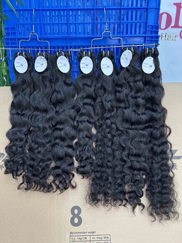 Donors Hair Natural colour Raw Hair Burmese Wavy Bundle Hair Weave100% Human Hair