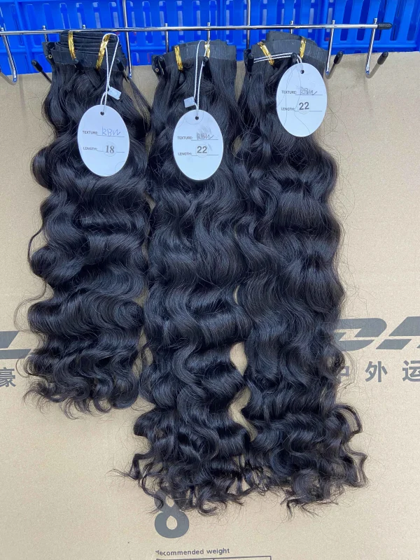 Donors Hair Seamless Clip-In Raw Burmese Wavy Human Hair Extensions 6Pcs/Set