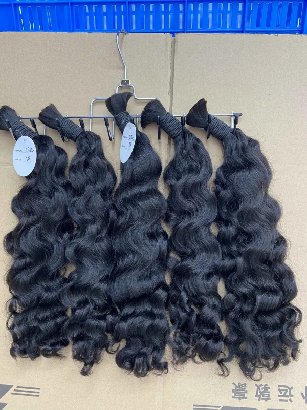 RawDonorsHair Raw Burmese wavy 100% Human Hair Natural Black Bulk Hair For Braiding Bundles No Weft Braiding Hair Extension