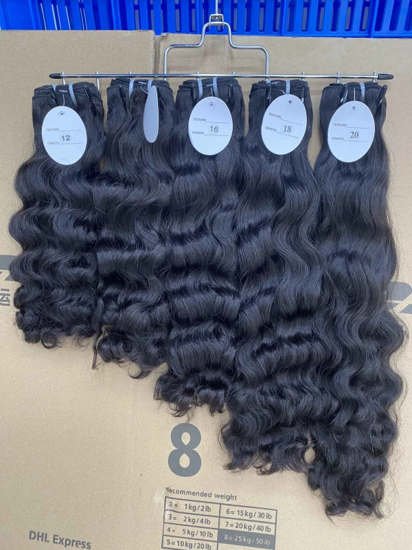 RawDonorsHair Natural colour Raw Hair Burmese Wavy Bundle Hair Weave100% Human Hair