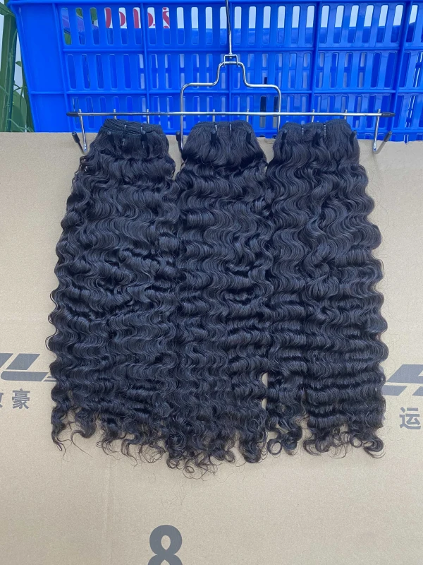 DonorsHair Natural colour Raw Hair Burmese Deep Curly  Bundle Hair Weave100% Human Hair