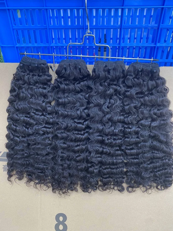 DonorsHair Natural colour Raw Hair Burmese Deep Curly  Bundle Hair Weave100% Human Hair