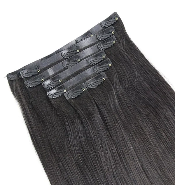 Donors Hair PU Clip-In SilkStraight Human Hair Extensions 7Pcs/Set