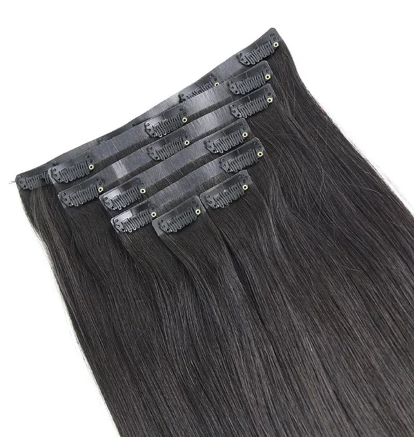 Donors Hair PU Clip-In SilkStraight Human Hair Extensions 7Pcs/Set