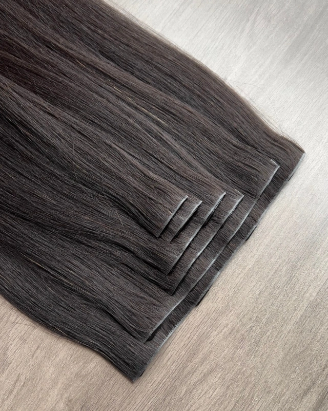Donors Hair PU Clip-In SilkStraight Human Hair Extensions 7Pcs/Set