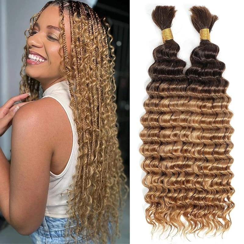 BIG DISCOUNT Hair Bulk DonorsHair Straight. Deep Wave.Water Wave 100% Human Hair Ginger Bulk Hair For Braiding Bundles Human Braiding Hair 1 Bundle 100g Water Wave Bulk Human Hair for Braiding No Weft Wet&Wavy Braiding Hair B