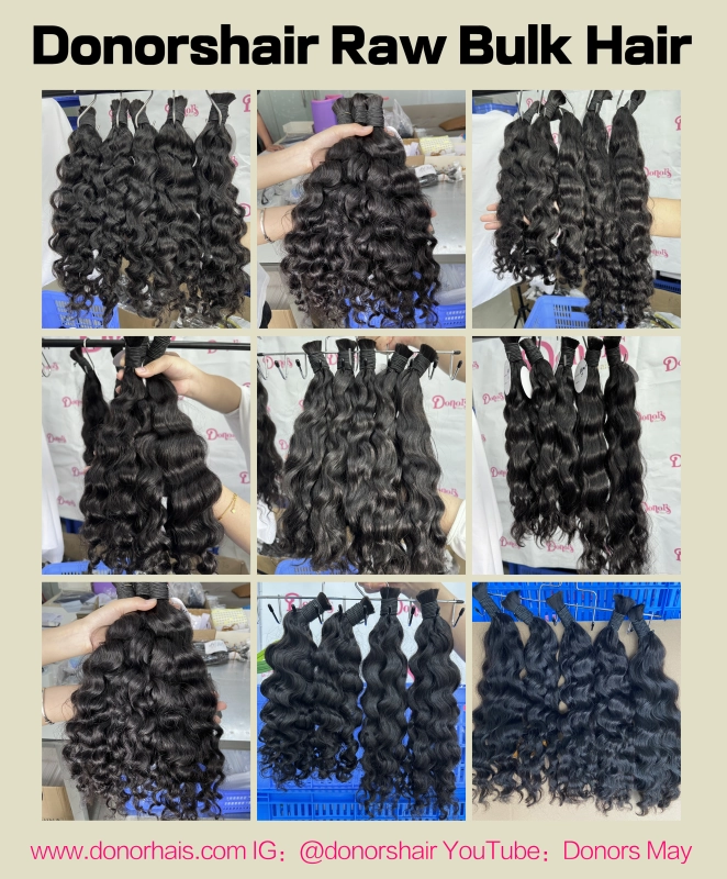 Donors Hair Raw Indian wavy 100% Human Hair Natural Black Bulk Hair For Braiding Bundles No Weft Braiding Hair Extension Human Braiding Hair 1 Bundle 100g Water Wave Bulk Human Hair for Braiding No Weft Wet&Wavy Braiding Hair Bulk Curly Human Hair for Boh