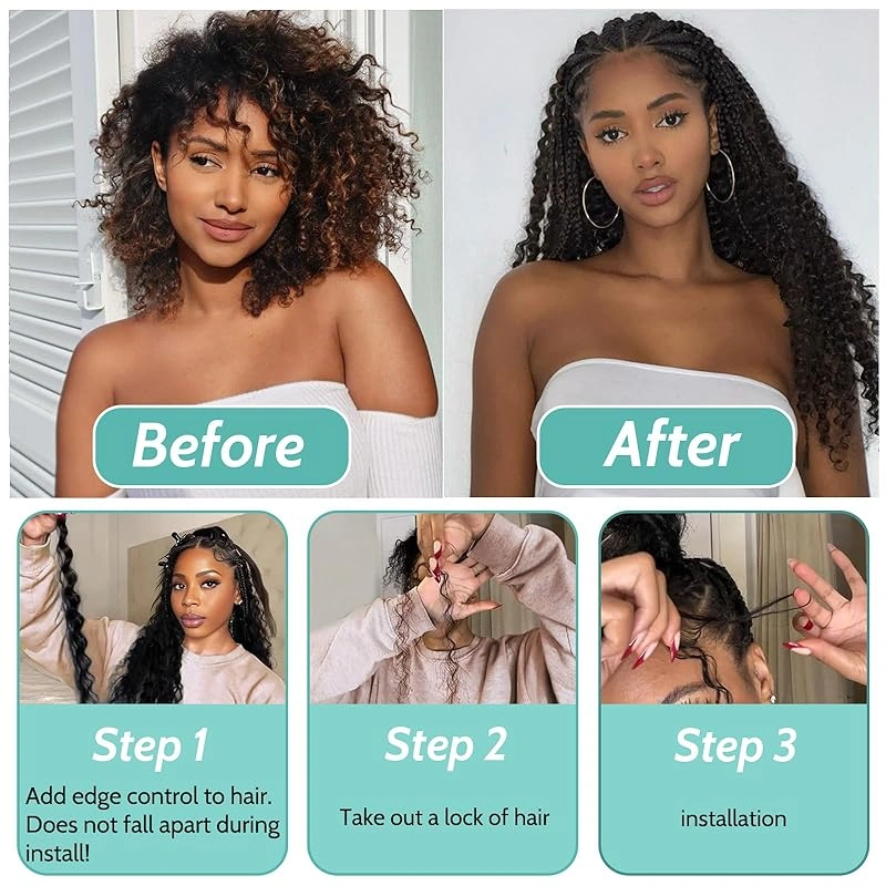 Donorshair Human Braiding hair Ombre 4/27 100gram, Boho Braids Human Hair, Deep Wave Bulk Human Hair for Micro Braiding No Weft,Curly Knotless/Goddess/Bohemian/Gypsy