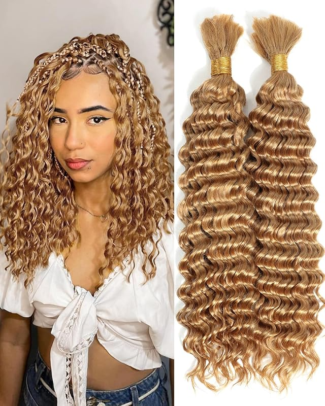 BIG DISCOUNT Hair Bulk DonorsHair Straight. Deep Wave.Water Wave 100% Human Hair Ginger Bulk Hair For Braiding Bundles Human Braiding Hair 1 Bundle 100g Water Wave Bulk Human Hair for Braiding No Weft Wet&Wavy Braiding Hair B