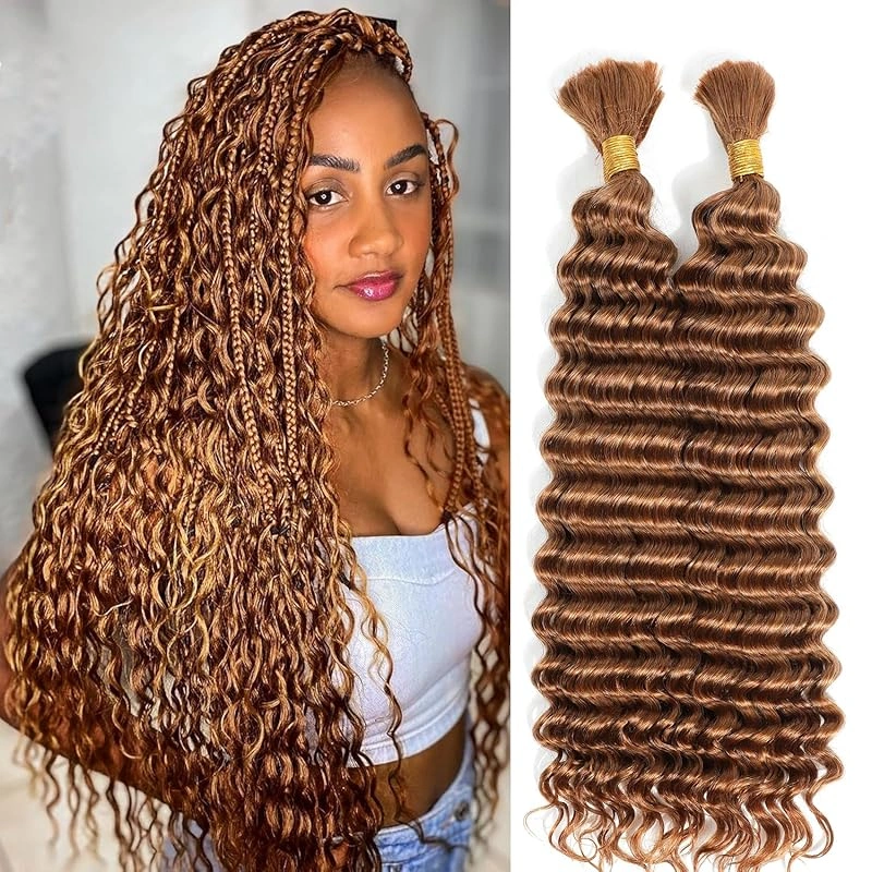 BIG DISCOUNT Hair Bulk DonorsHair Straight. Deep Wave.Water Wave 100% Human Hair Ginger Bulk Hair For Braiding Bundles Human Braiding Hair 1 Bundle 100g Water Wave Bulk Human Hair for Braiding No Weft Wet&Wavy Braiding Hair B