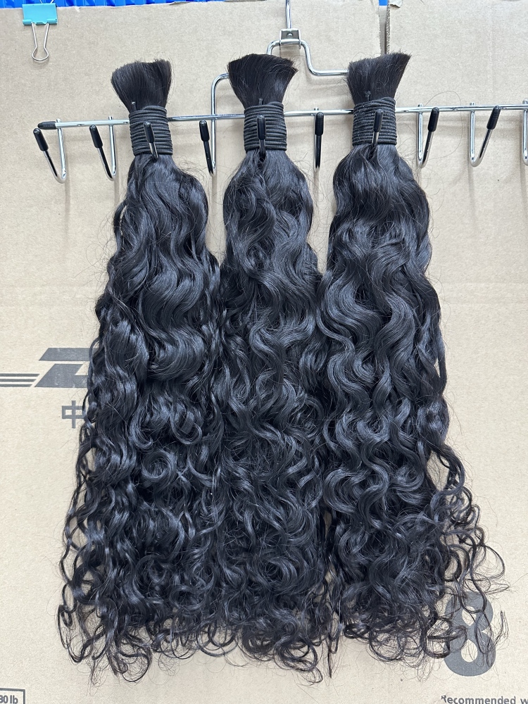 Donors Hair 100% Human Hair Water Wave Natural Bulk Hair For Braiding Bundles Human Braiding Hair 1 Bundle 100g Water Wave Bulk Human Hair for Braiding No Weft Wet&Wavy Braiding Hair Bulk Curly Human Hair for Boho Braids 100g