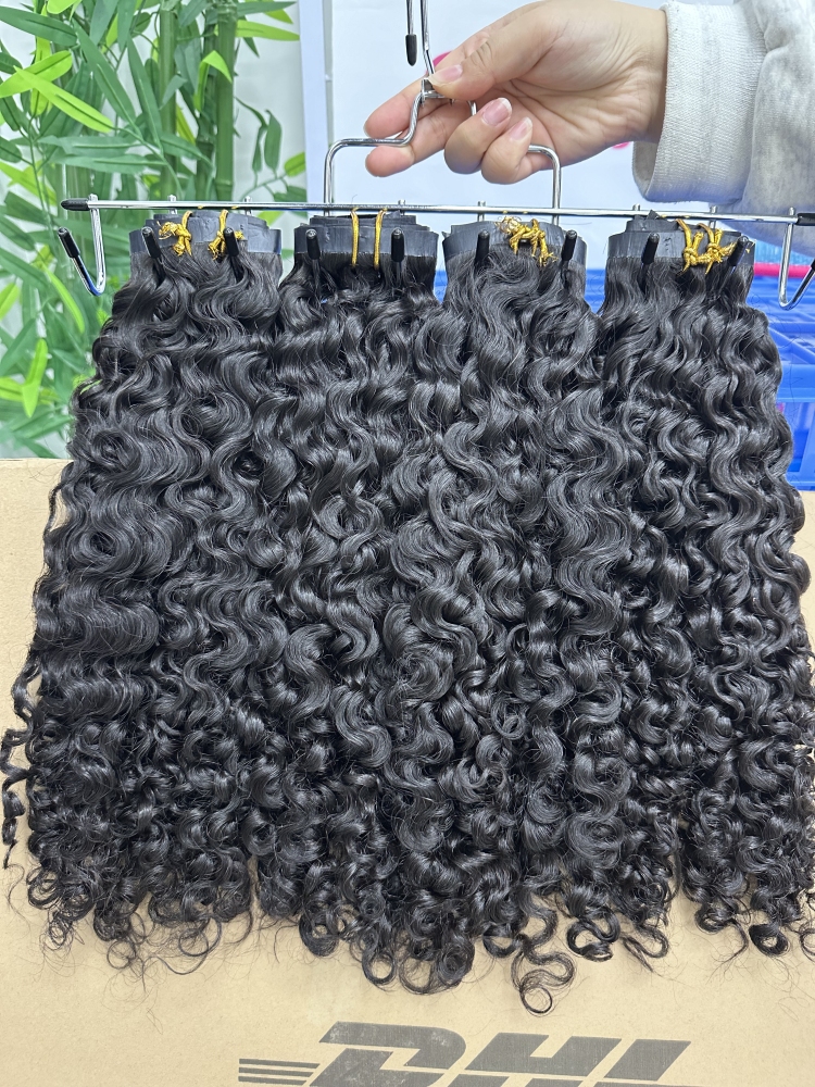 DonorHairs Raw Soft curly Seamless clips in