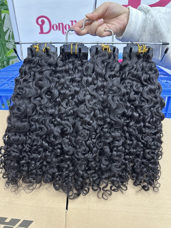 DonorHairs Raw Soft curly Seamless clips in