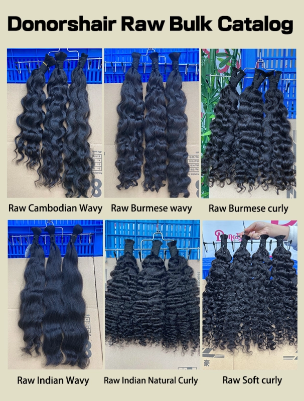 Donors Hair Raw Soft Curly Bulk 100% Human Hair Natural Black Bulk Hair For Braiding Bundles No Weft Braiding Hair Extension Human Braiding Hair 1 Bundle 100g Bulk Human Hair