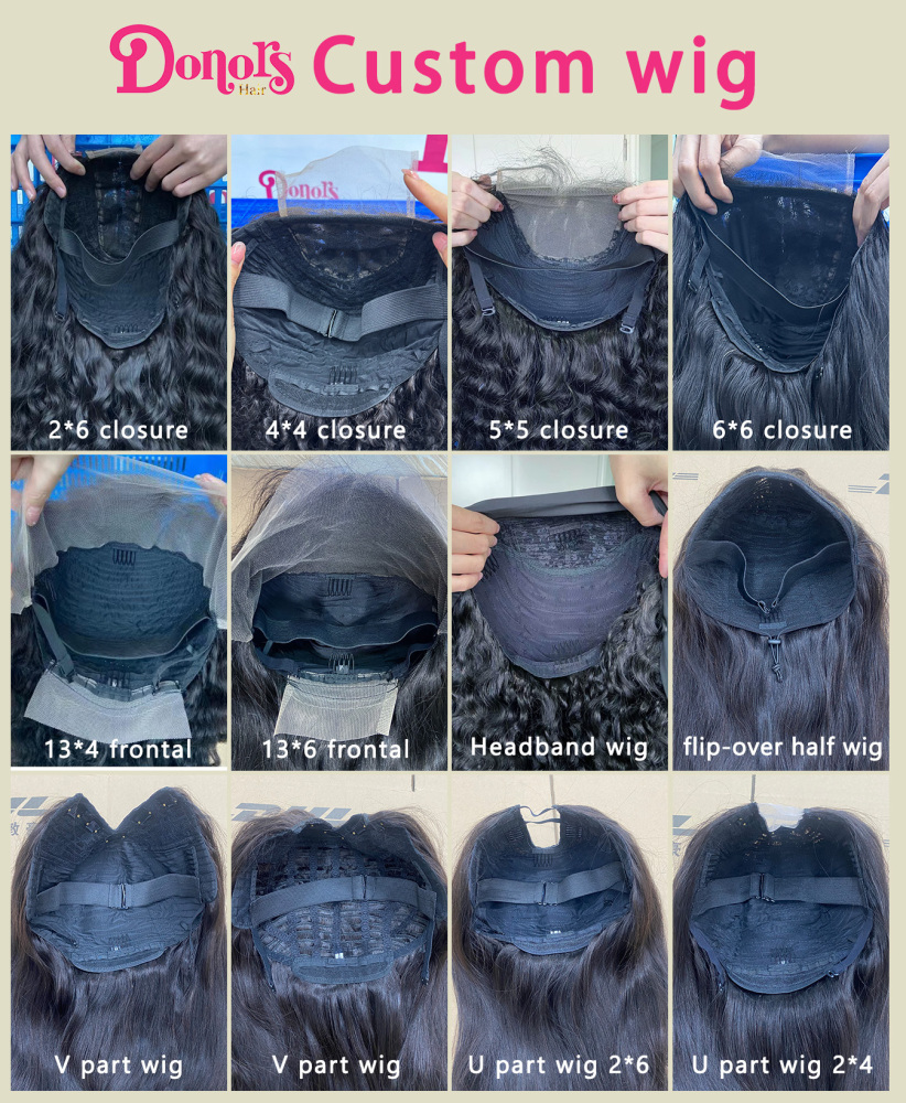 Donors Natural colour Raw Hair All Wigs 13*4 HD / Transparent Full Lace Closure Wig 100%humhair hair 300%Density