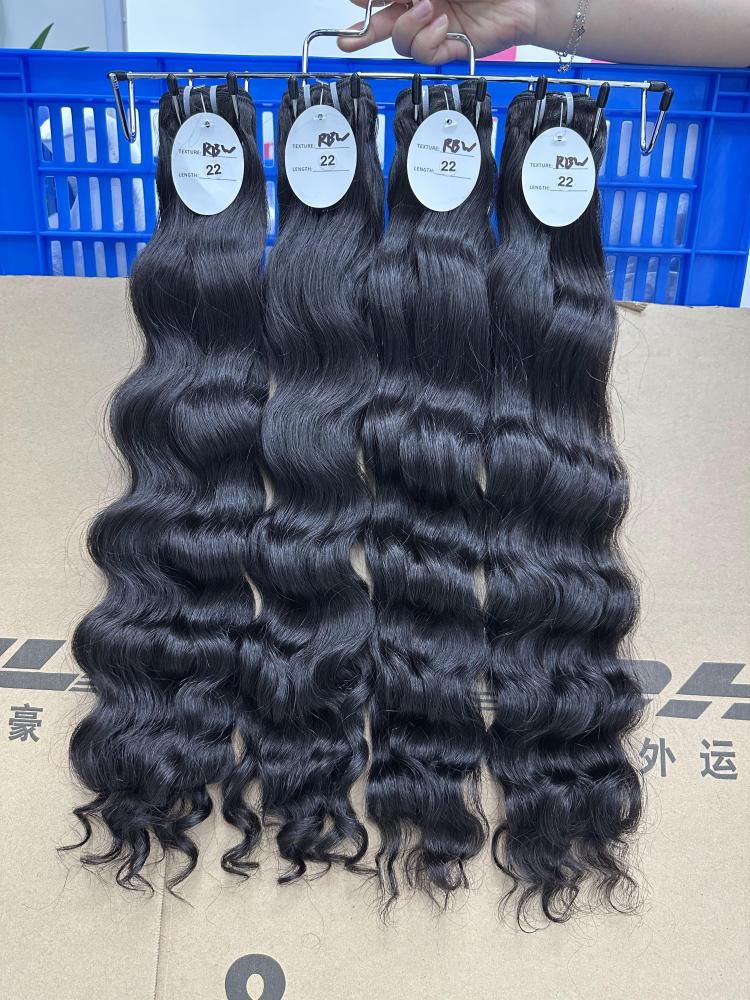 RawDonorsHair Natural colour Raw Hair Burmese Wavy Bundle Hair Weave100% Human Hair